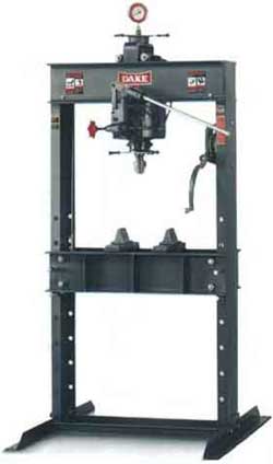 Photo of DAKE Hand Operated Hydraulic Shop Press - 25 Ton, 50 Ton, 75 Ton, 125 Ton